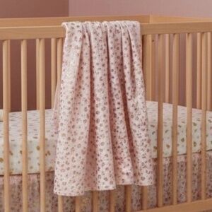 Pottery Barn Kids Organic Cotton Muslin Swaddle Blanket Leopard Print
